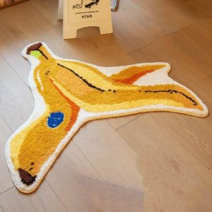 JGSF Lindas alfombras de baño con forma de plátano, lavables y antideslizantes, divertidas alfombras de baño de dibujos animados para baño, sala de JGSF Lindas alfombras de baño con forma de plátano, lavables y antideslizantes, divertidas alfombras de baño de dibujos animados para baño, sala de