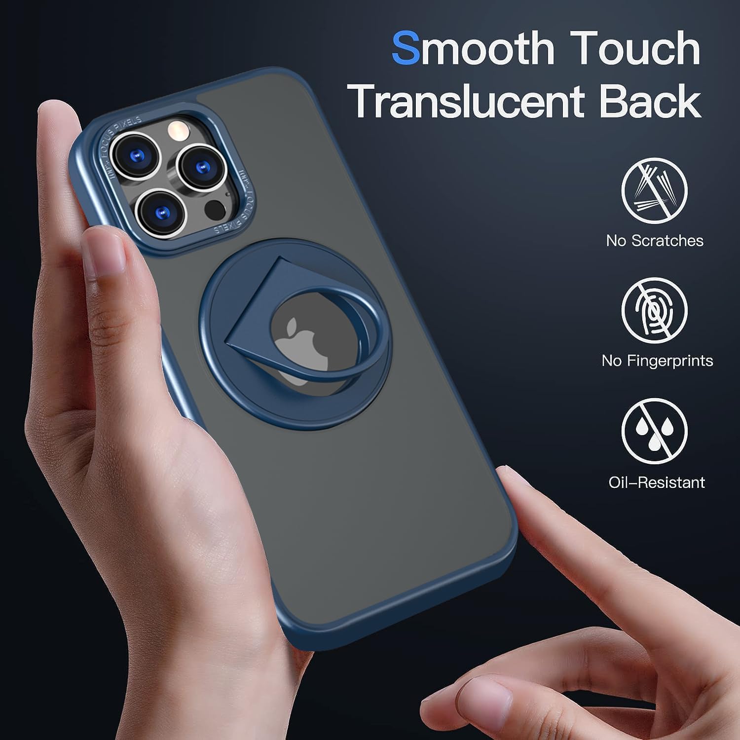 Benbenjaytek Funda para iPhone 15 Pro Max solo compatible con soporte de anillo invisible Magsafe, rotación de 360, protección contra caídas de 10