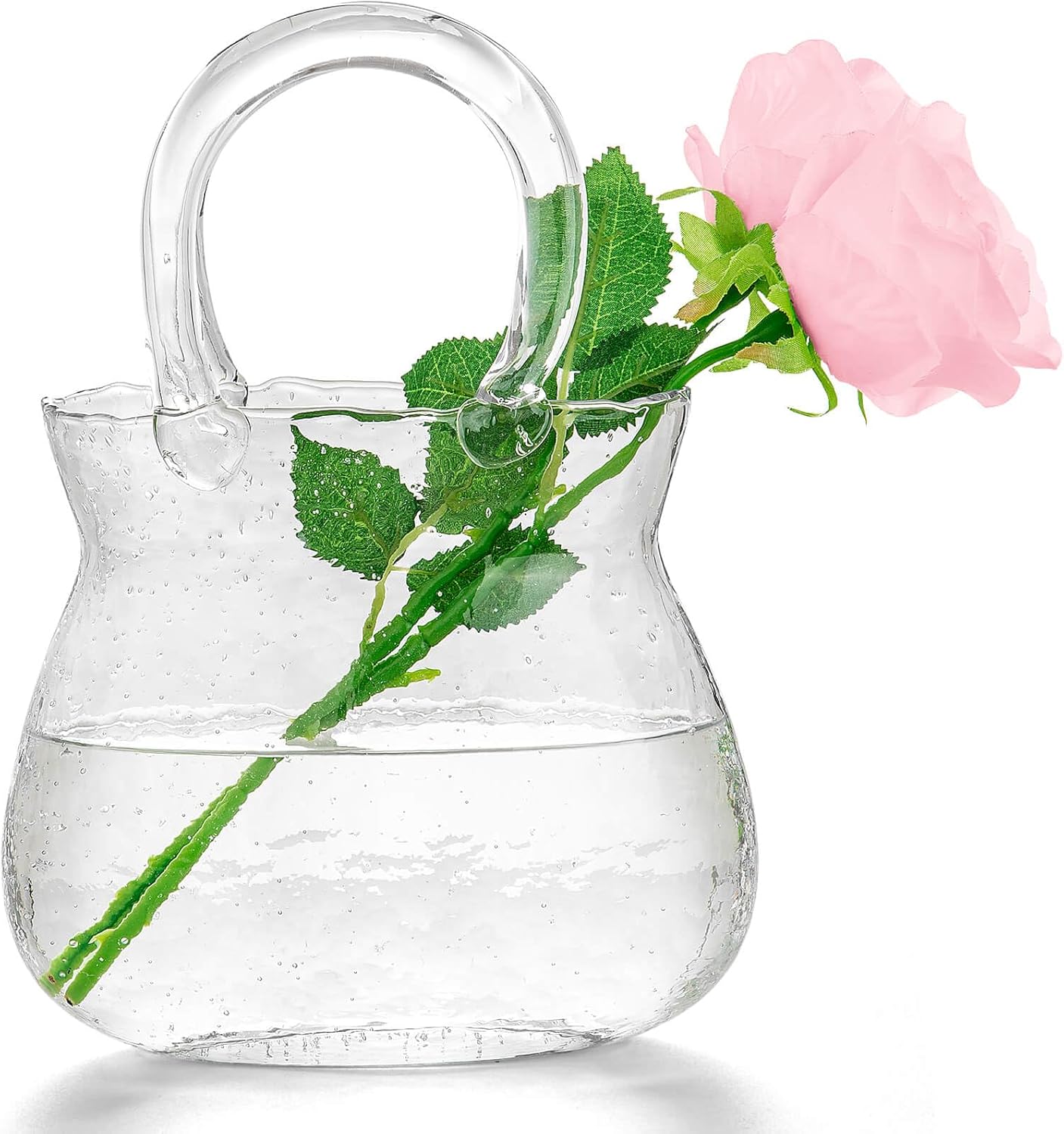 Florero único para centros de mesa, florero estético de cristal para decoración de habitación de flores, bonito jarrón decorativo moderno de vidrio