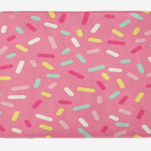 Ambesonne Tapete de baño rosa y blanco, patrón abstracto de colores con diseño de donas coloridas, tema de panadería sabrosa, tapete de felpa para Ambesonne Tapete de baño rosa y blanco, patrón abstracto de colores con diseño de donas coloridas, tema de panadería sabrosa, tapete de felpa para