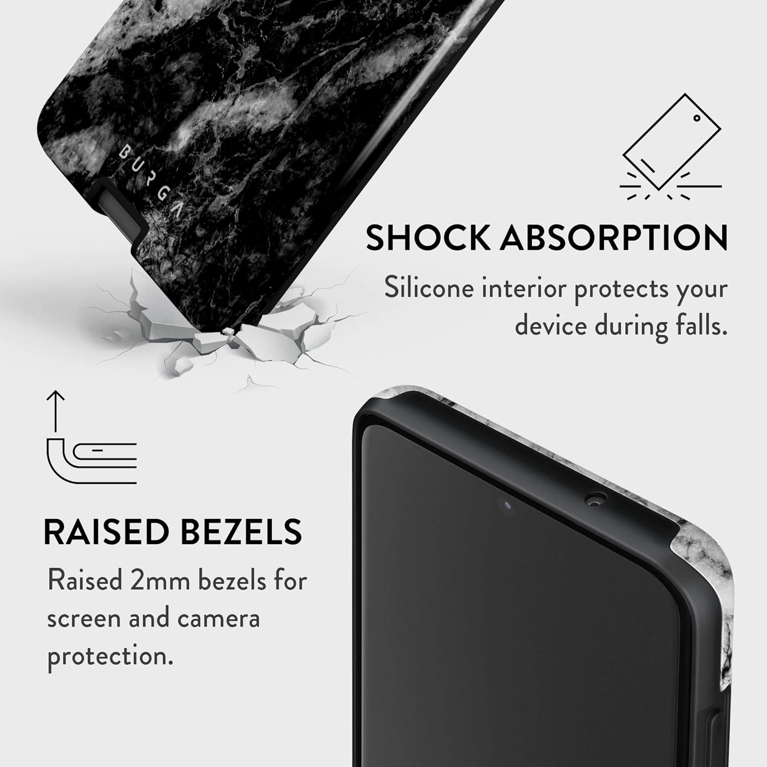 BURGA Funda para teléfono compatible con Samsung Galaxy S20 – Carcasa rígida híbrida de 2 capas + funda protectora de silicona – Contradicción fatal