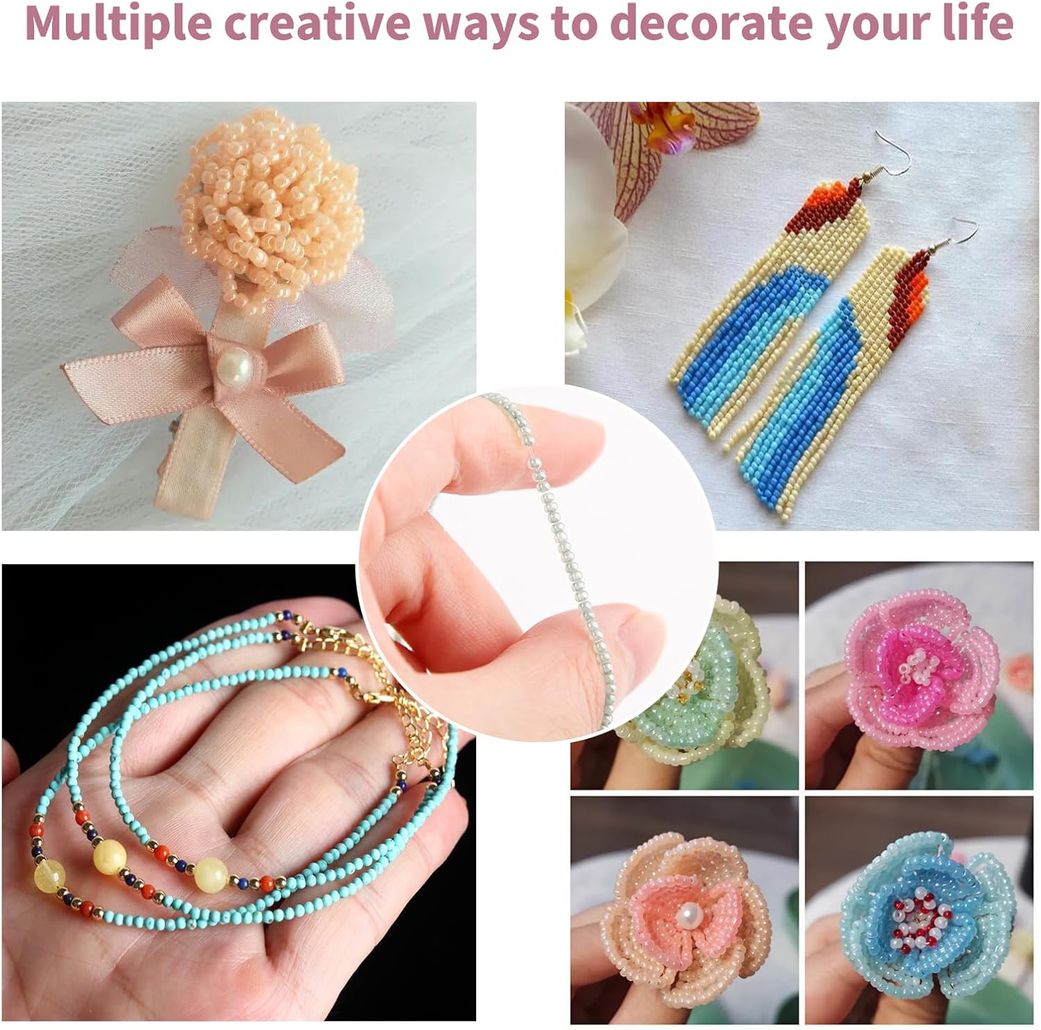 2500 cuentas de semillas de vidrio de 0.079 pulgadas para hacer joyas, cuentas espaciadoras redondas a granel para pulseras, collares, colgantes,