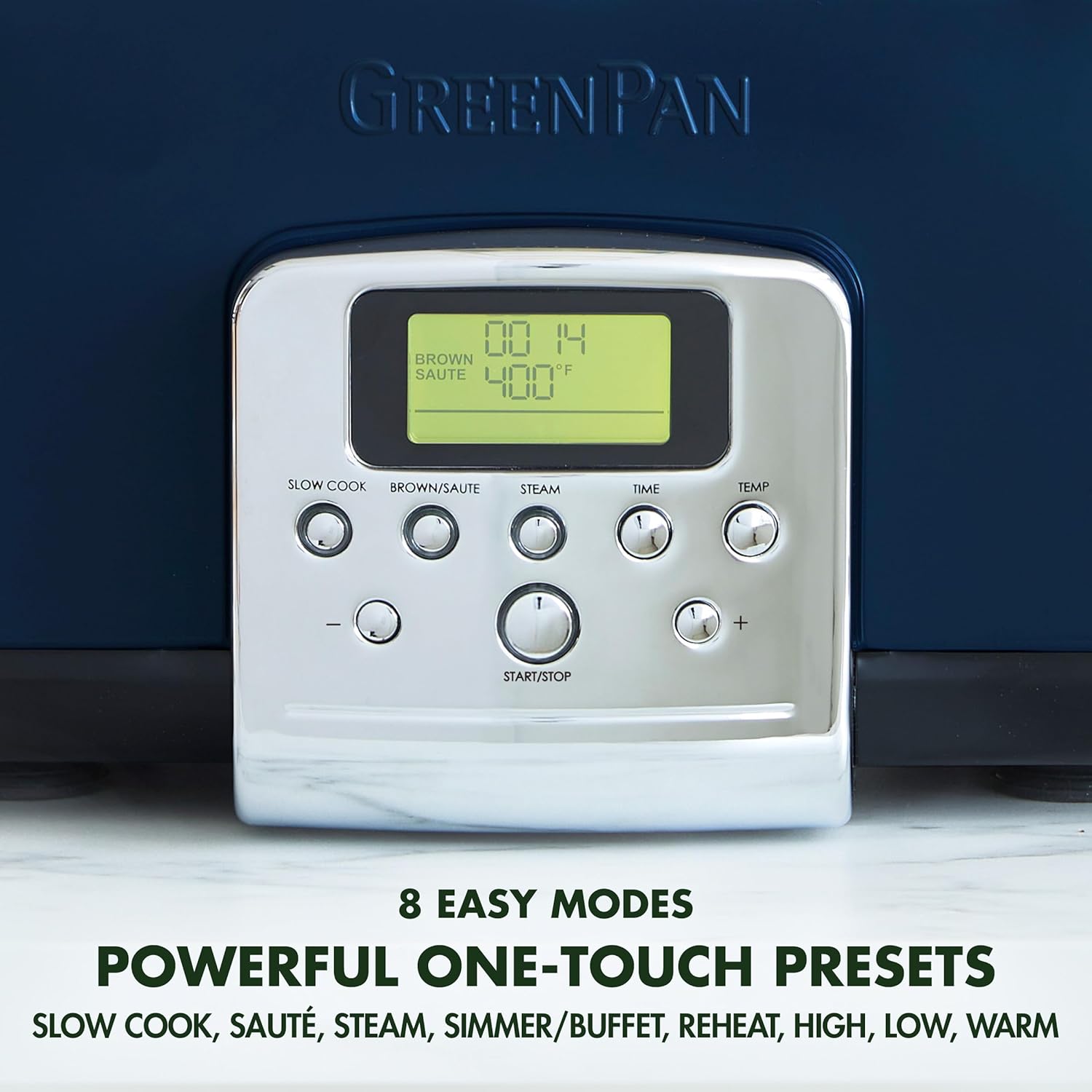 GreenPan Elite – Olla eléctrica programable 8 en 1 de 6 cuartos de galón, tapa de vidrio y recipiente extraíble, sin PFAS, de cerámica,