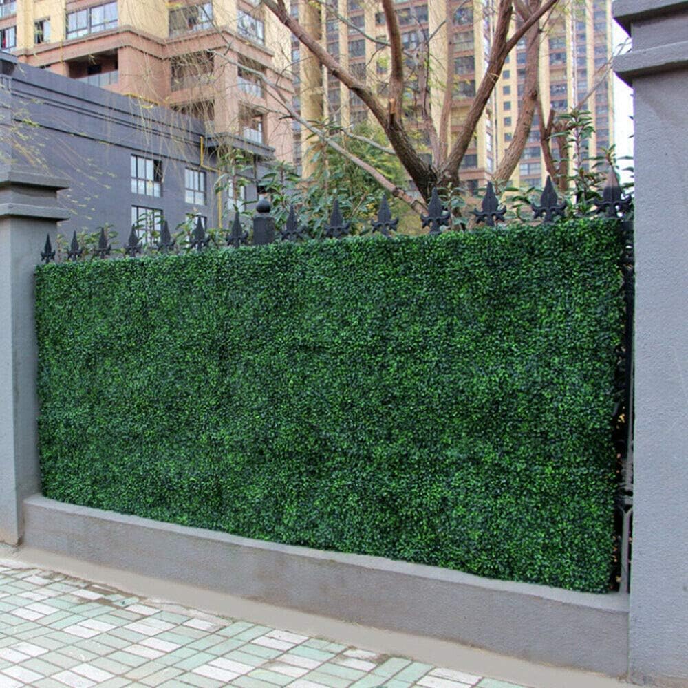 48 paneles de setos artificiales de boj de 10 x 10 pulgadas, paneles topiarios verdes para plantas, boj artificial, pantalla de cobertura de