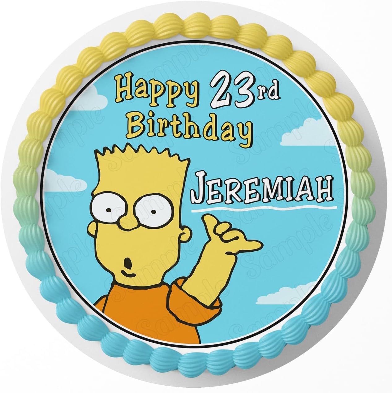 Cakecery Bart Simpson – Decoración de pastel comestible para decoración de fiesta de cumpleaños