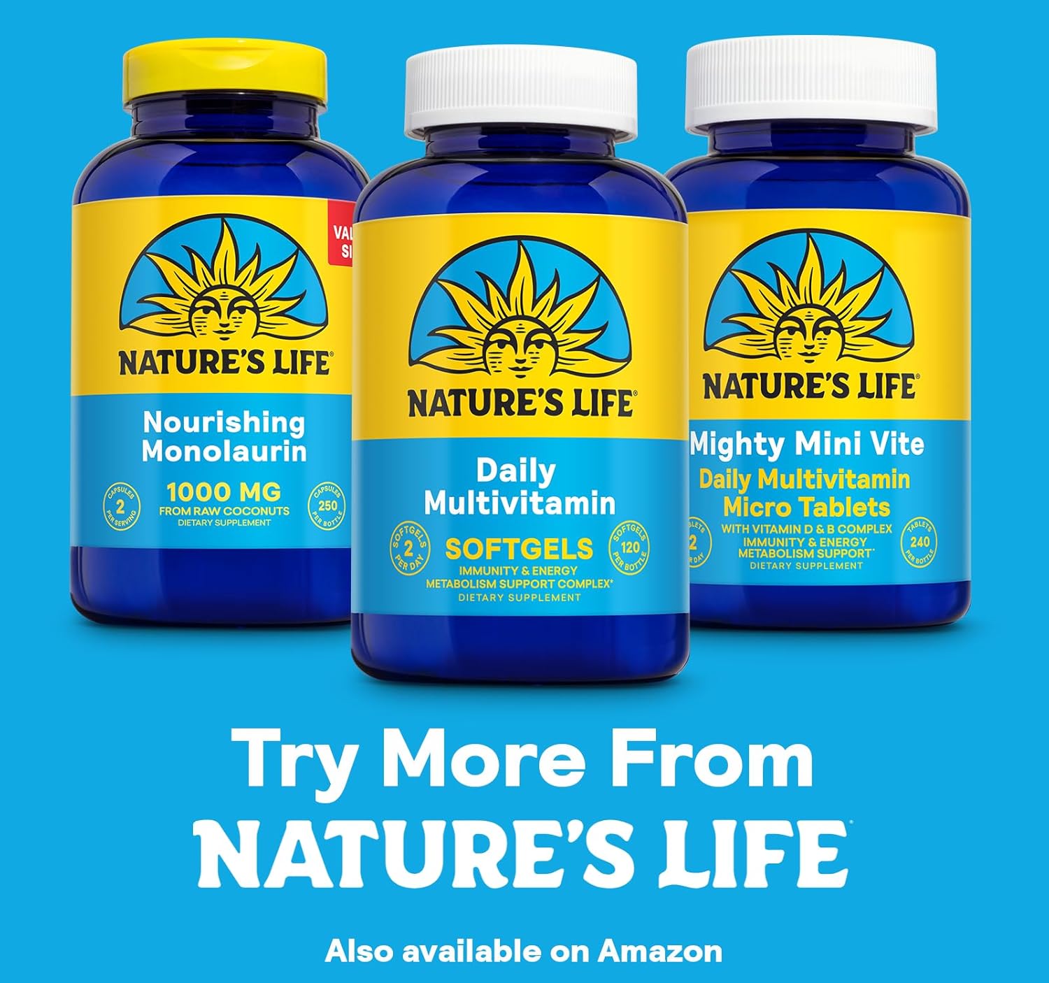 Nature’s Life Multivitamínico diario para hombres y mujeres, multivitamínico completo con hierro, valor diario de la mayoría de las vitaminas y