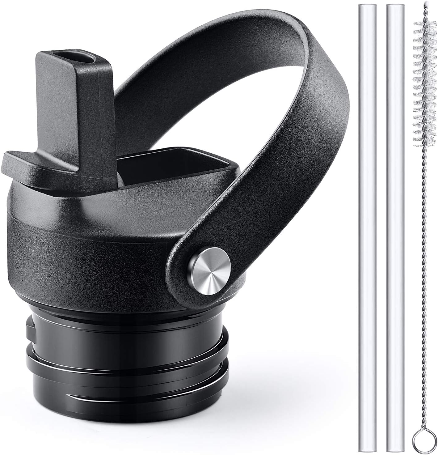 Tapa de popote para boca estándar Hydro Flask, tapa de popote compatible con Hydroflask boca estándar de 18, 21, 24 onzas, tapa deportiva superior
