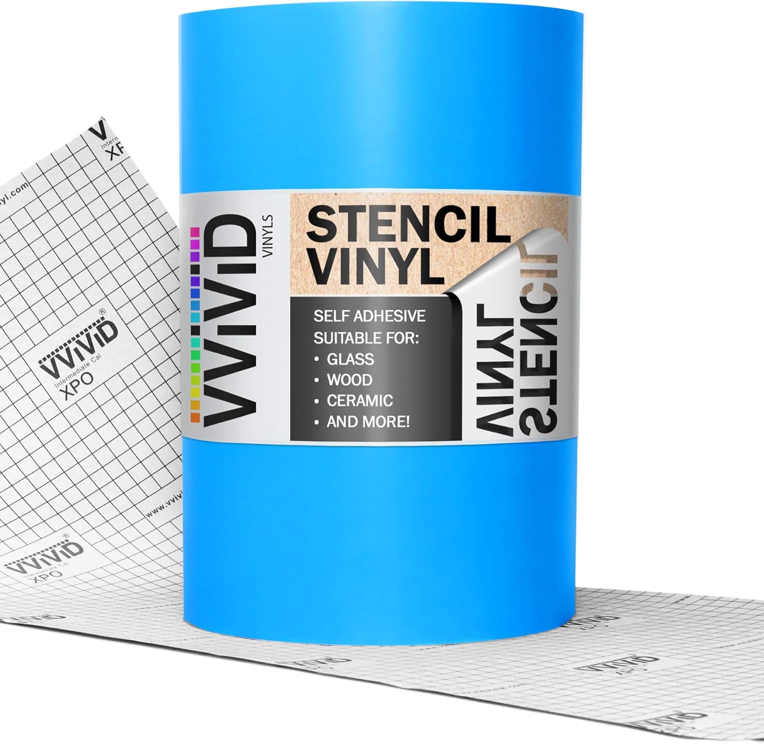 VViViD Película de enmascaramiento de vinilo azul con tecnología antisangrado, 12 pulgadas de ancho x 72 pulgadas (6 pies)