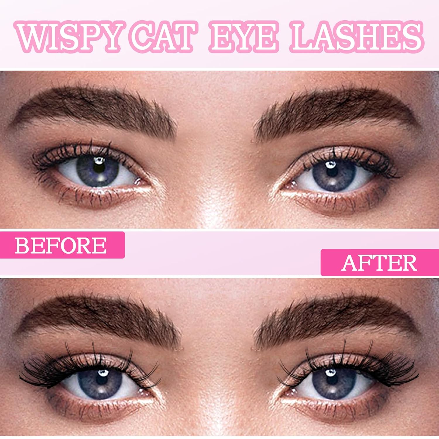 Pestañas de manga de ojo de gato, pestañas finas de 0.787 pulgadas, ojos de zorro, aspecto natural, pestañas postizas de anime Foxy, banda