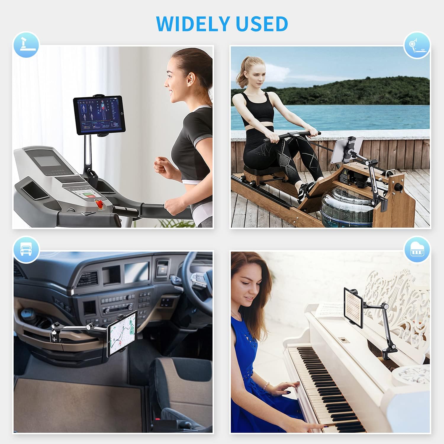 AboveTEK Soporte de escritorio para iPad, soporte ajustable multiángulo para tableta, brazo giratorio de 360, soporte de abrazadera de aluminio para