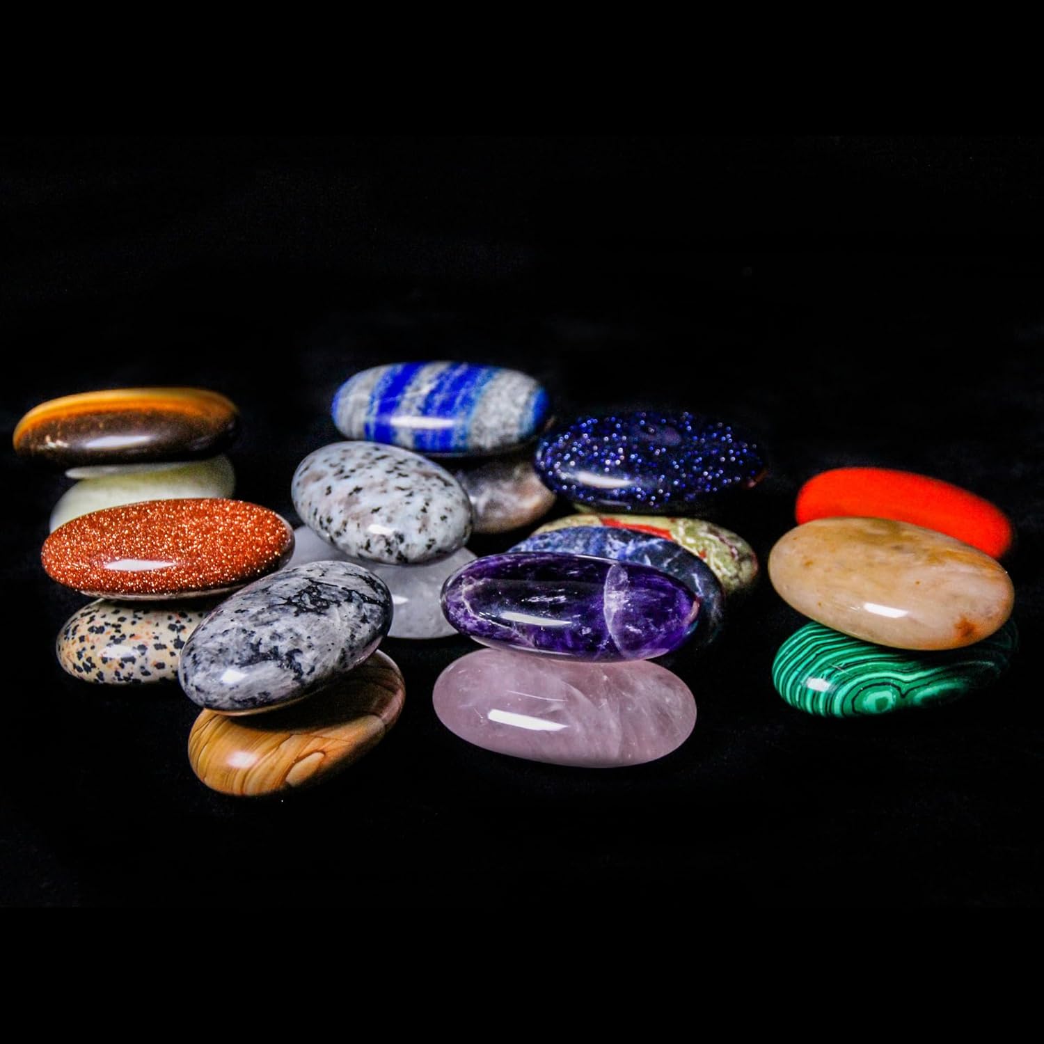 Piedra de preocupación de amatista, piedras preciosas para el pulgar, masaje pulido tallado a mano natural, palma de cristal curativo para