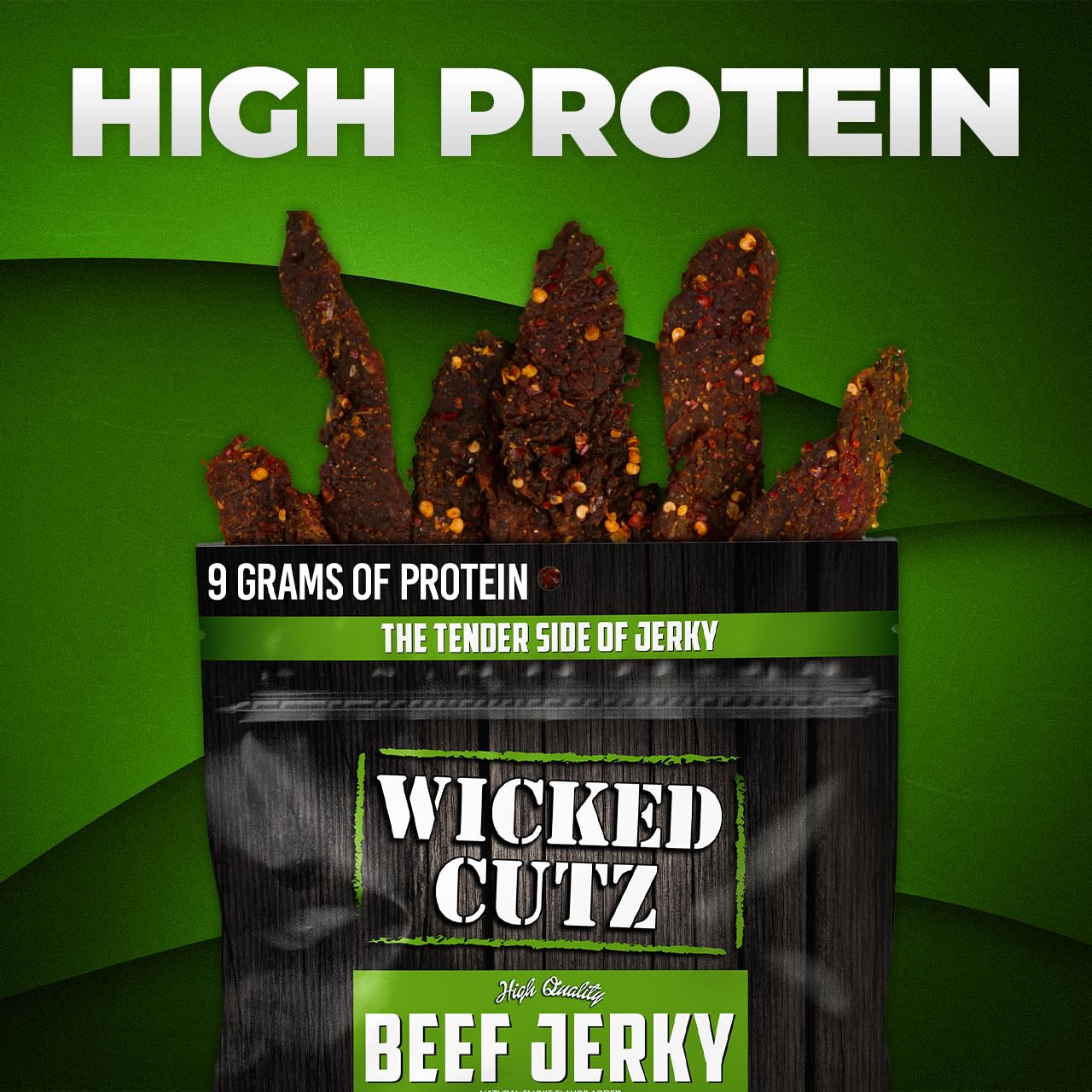 Carne seca picante de jalapeño volcánica  Tierna, sabrosa, fácil de masticar, cecina premium con 0.77 oz de proteína por bolsa, aperitivos altos en