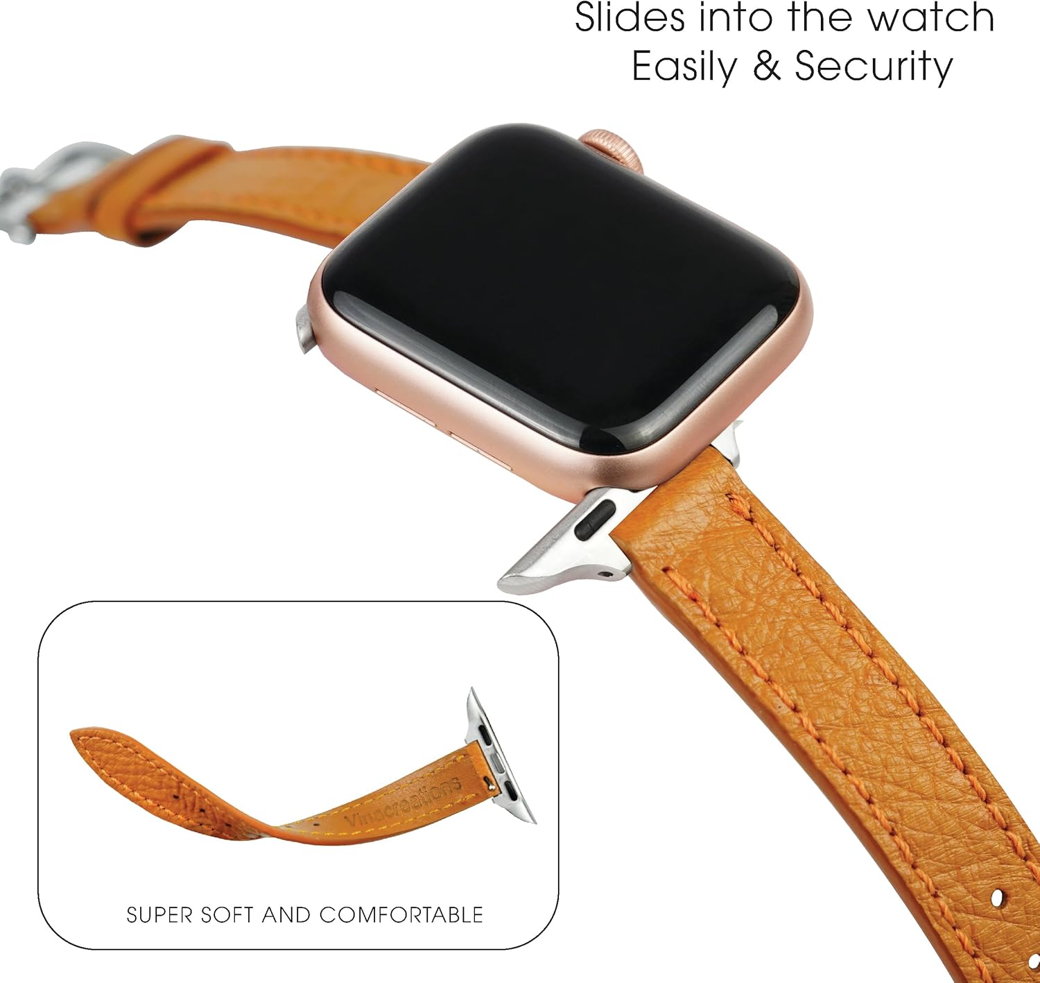 Correa de cuero de avestruz para mujer compatible con Apple Watch Ultra de 1.929 in 1.772 in 1.732 in 1.654 in 1.614 in 1.575 in 1.496 in pulsera de