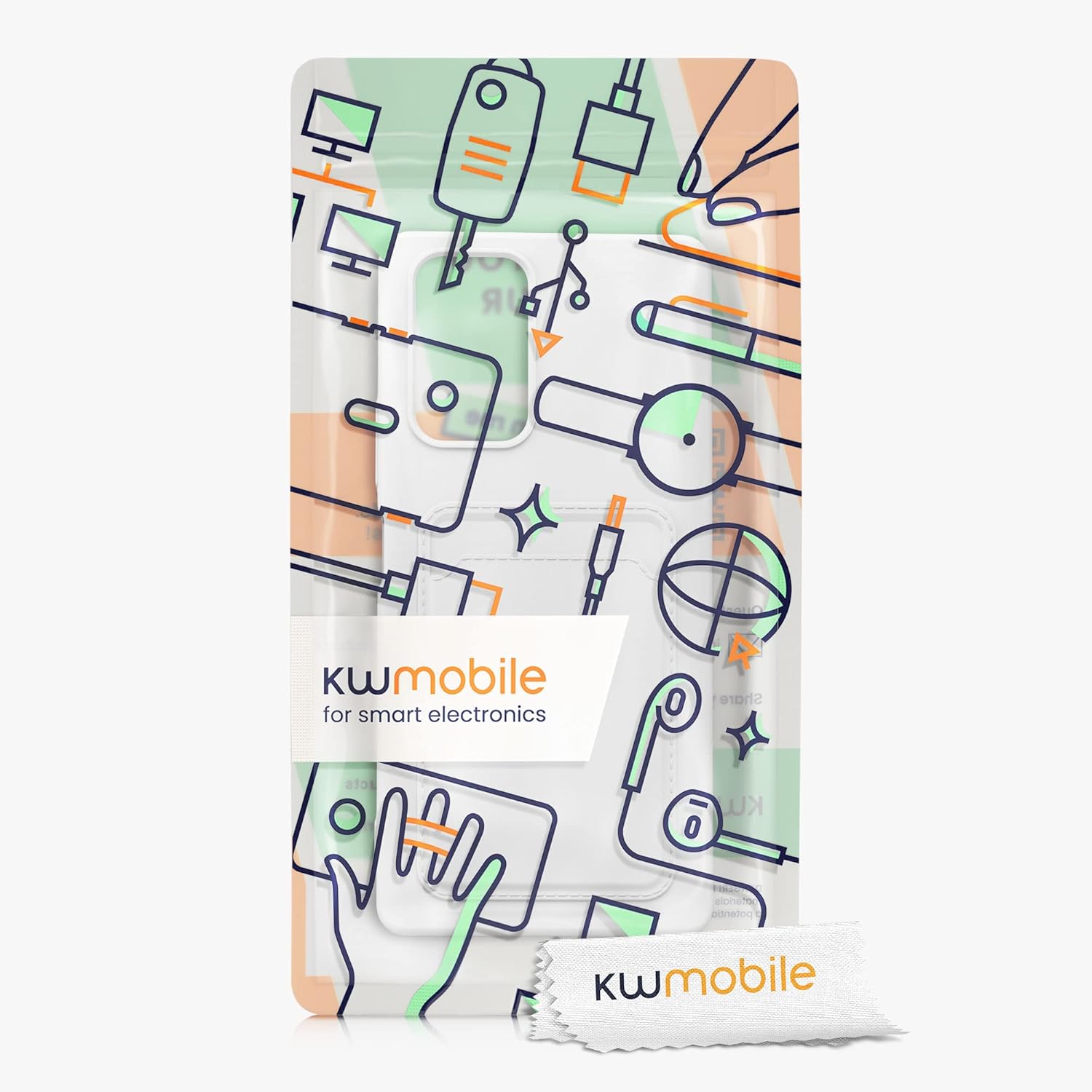 kwmobile Funda compatible con Xiaomi Redmi Note 10 Pro – Funda de teléfono TPU con tarjetero de crédito – Blanco