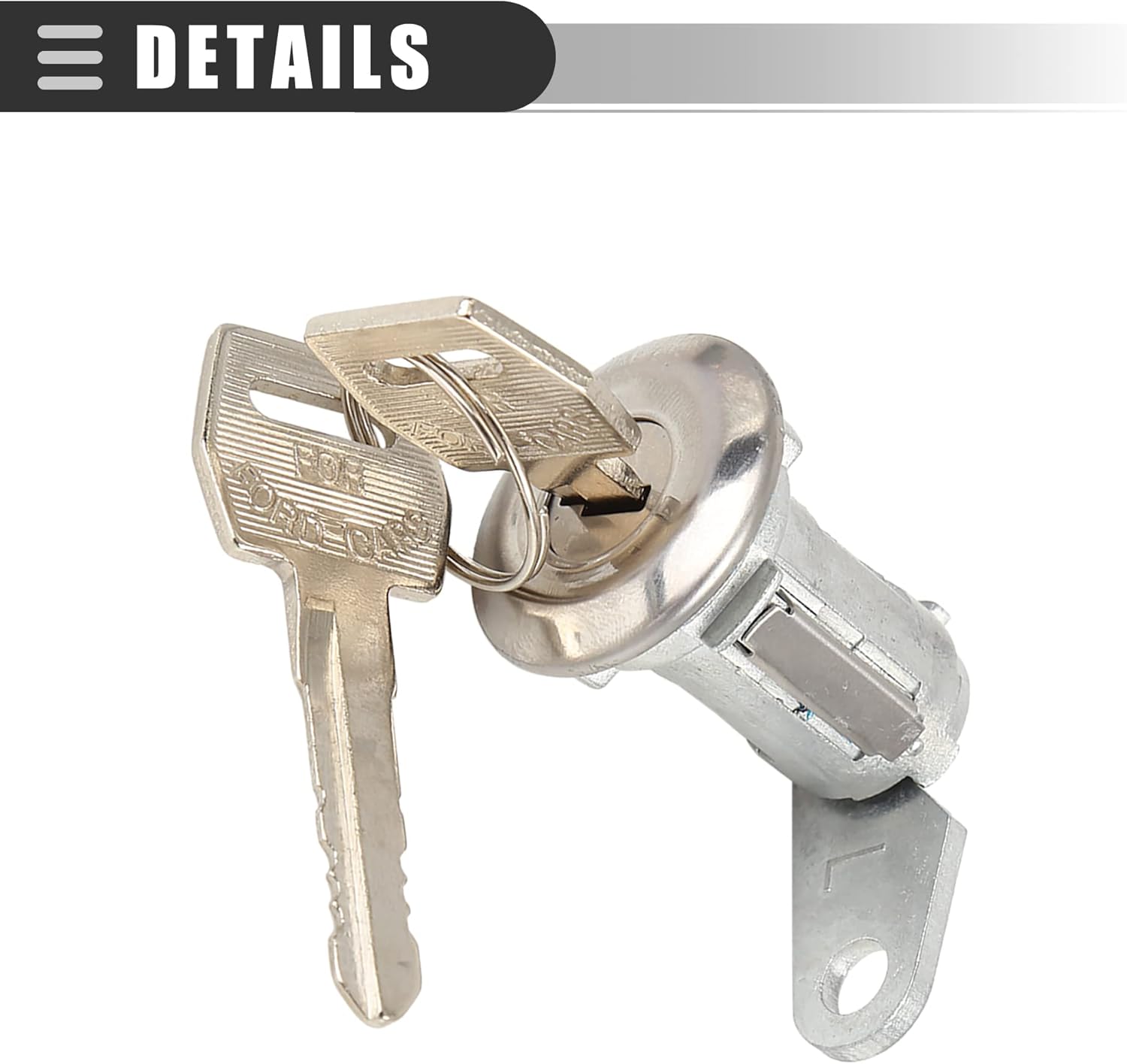 Motoforti Cilindro de cerradura de puerta, cilindro de cerradura de puerta, kit de reparación, para Ford F-100 1980-1983, metal, tono plateado