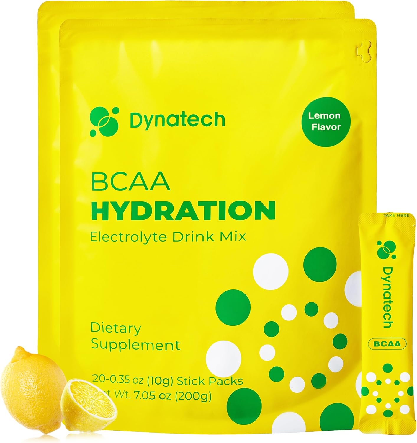 Dynatech BCAAs – Polvo de electrolitos de hidratación de sodio y azúcar, menos y múltiples vitaminas, práctico para llevar, sin OMG, mezcla de