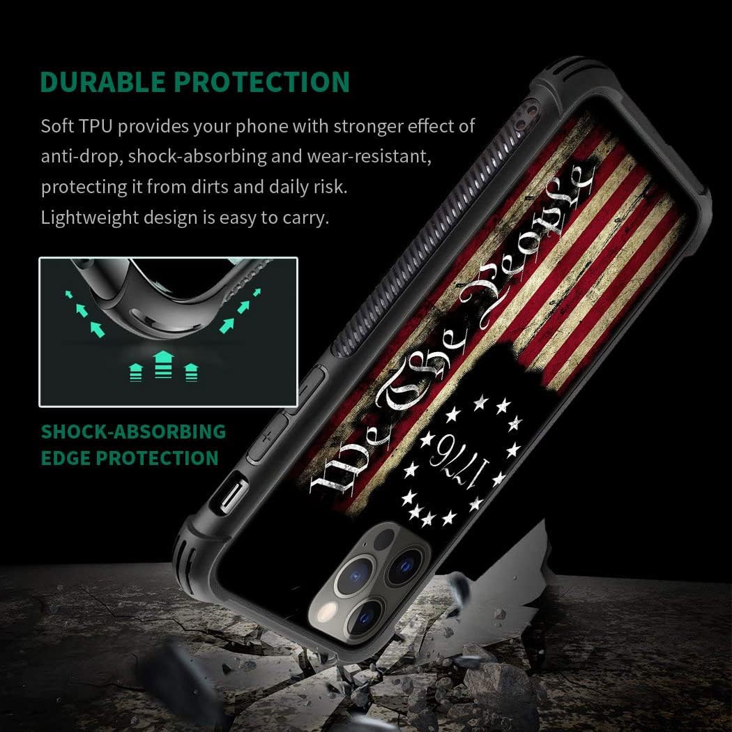 YiXinBB Compatible con iPhone 11 Pro Max, H 1776 We The People – Funda protectora de poliuretano termoplástico resistente a los arañazos y golpes,