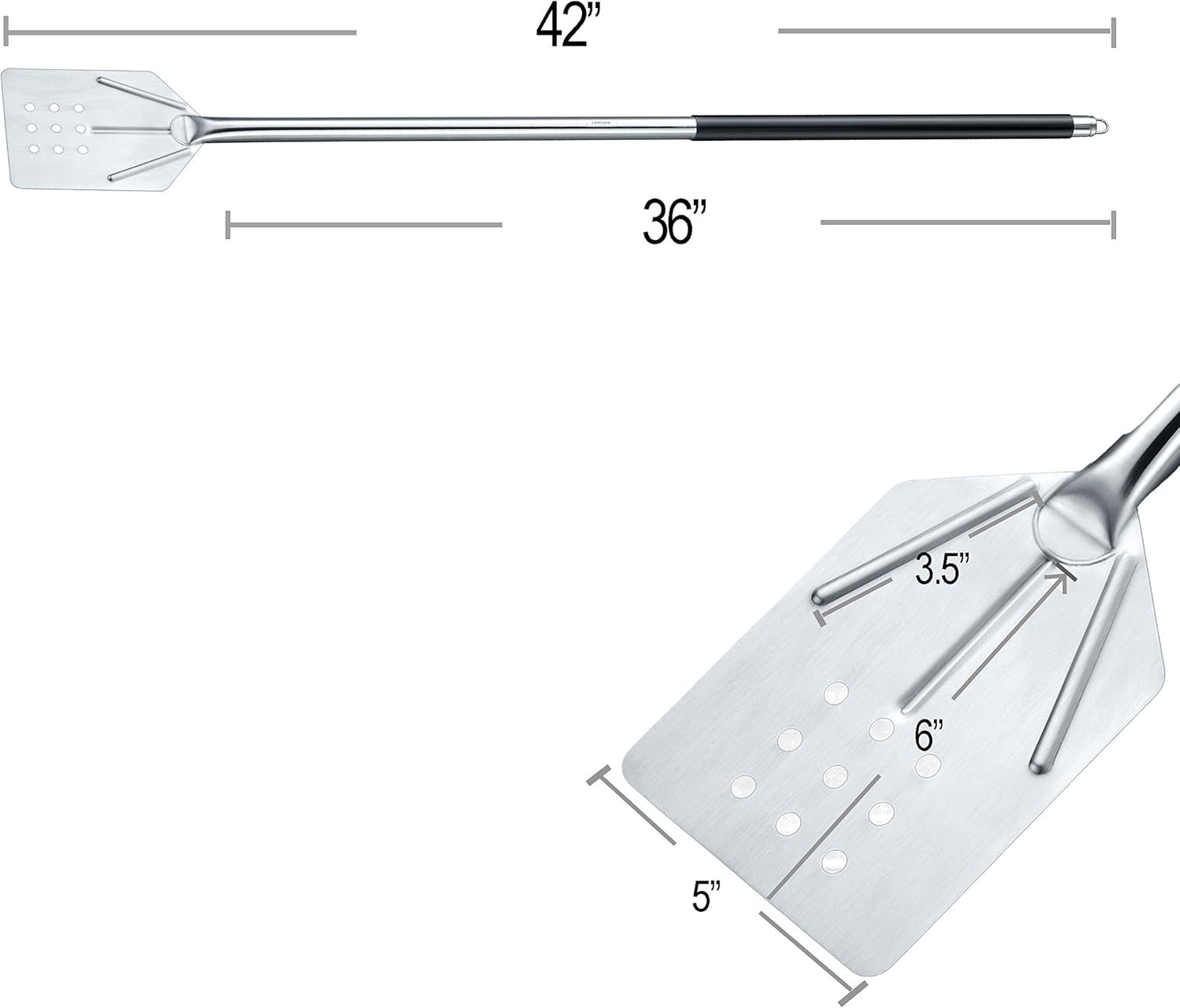 CONCORD Paleta mezcladora de acero inoxidable de 42 pulgadas de calidad comercial de lujo, ideal para elaboración casera, mariscos, cangrejos,