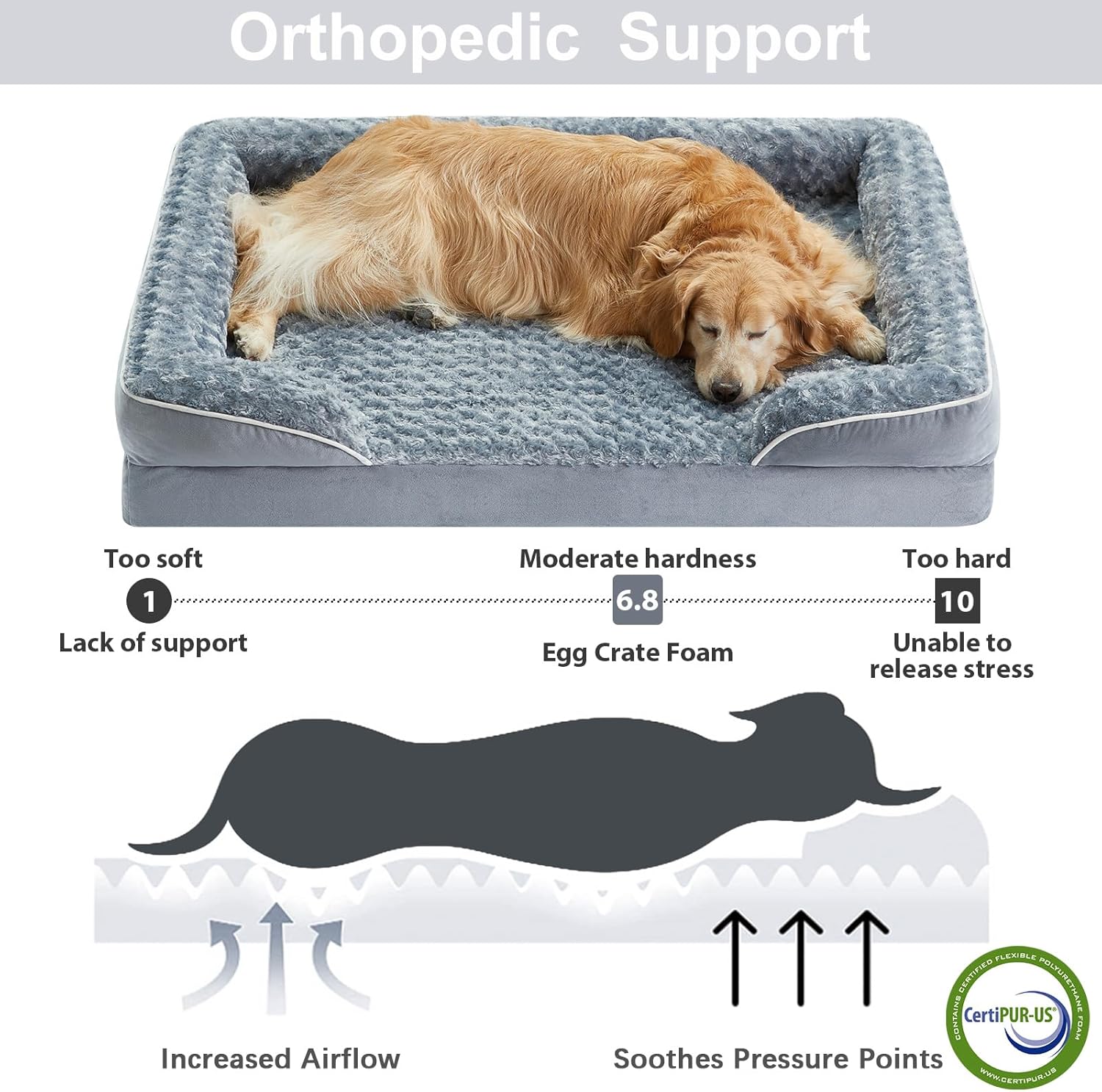 WNPETHOME Camas para perros XXL, cama lavable para perro, sofá cama para perro con forro impermeable y parte inferior antideslizante, sofá