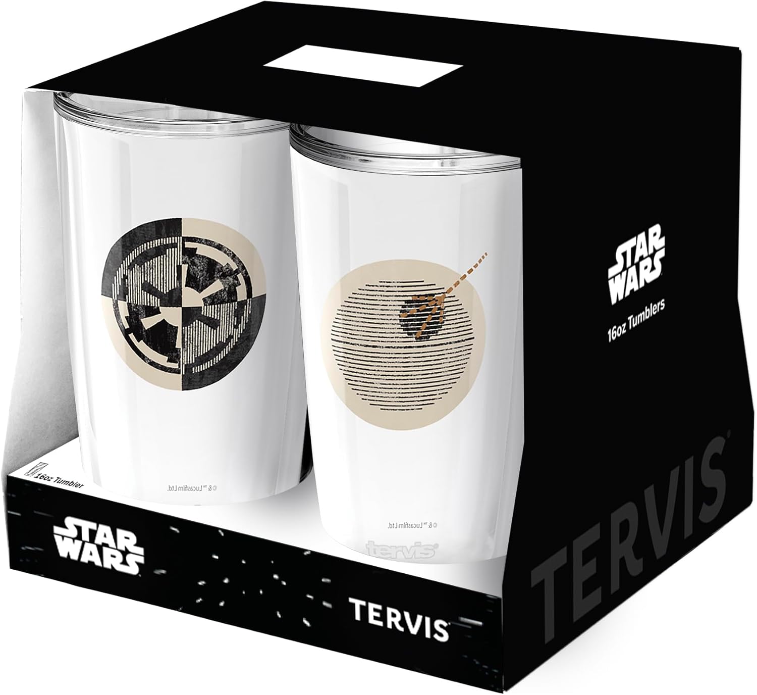 Tervis Star Wars Insignia Collection Vaso aislado surtido, 16oz-4pk, clásico