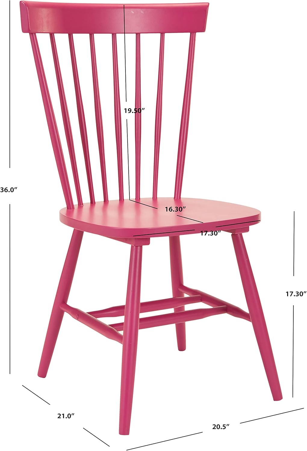 Safavieh American Homes Collection Parker Country Farmhouse – Silla lateral de husillo rosa frambuesa (juego de 2)