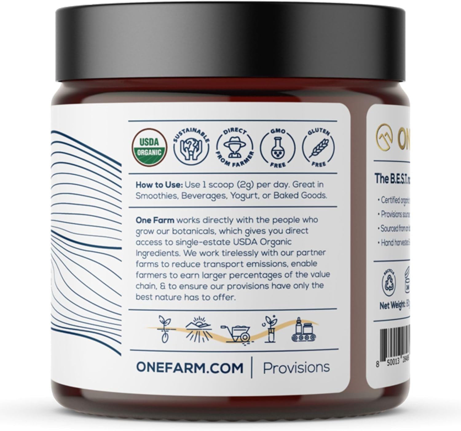 Polvo orgánico de hongos de cola de pavo único, sin OMG, comercio justo, sin gluten, apoyo intestinal, energía, cerebro e inmune, suplemento vegano