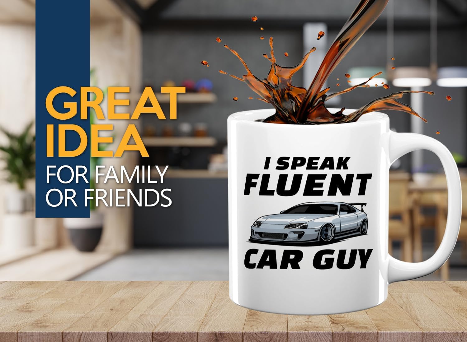 Carguy Coffee Mug 11oz White -i speak fluent car guy – Funny Sarcasm Car Lover Owner Enthusiast Mechanics Racing Street Racer Road Trip Organized