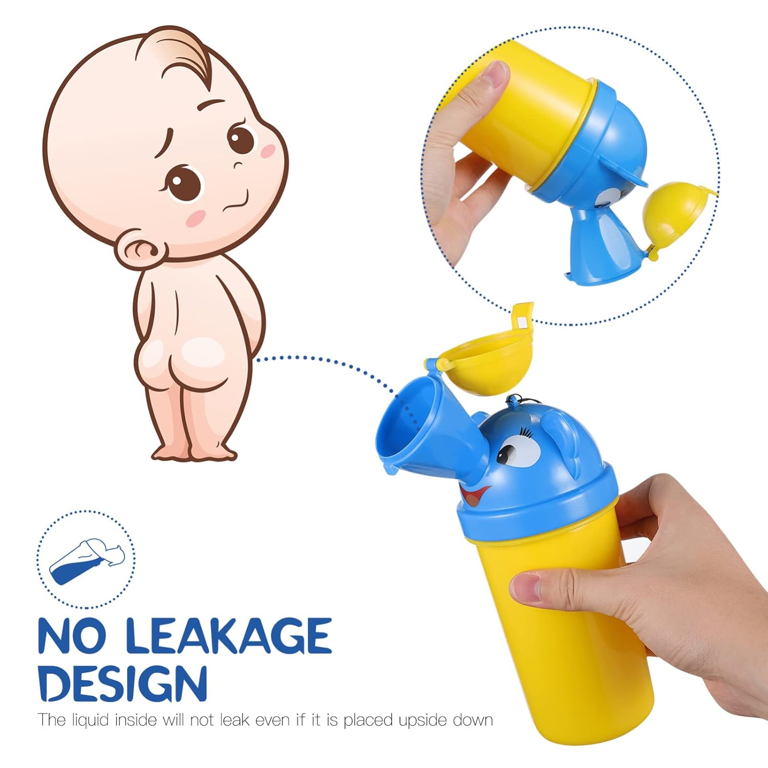 NUOBESTY Botella de orina para niños, orinal portátil para orinal, taza de entrenamiento de orina de emergencia para acampar al aire libre, viajes