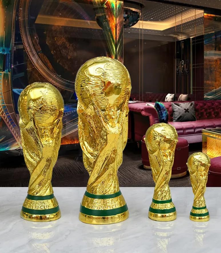 LNGODEHO Trofeo de réplica de la Copa Mundial 2022, premio conmemorativo para fanáticos de los deportes de fútbol de resina, recuerdos de campeones
