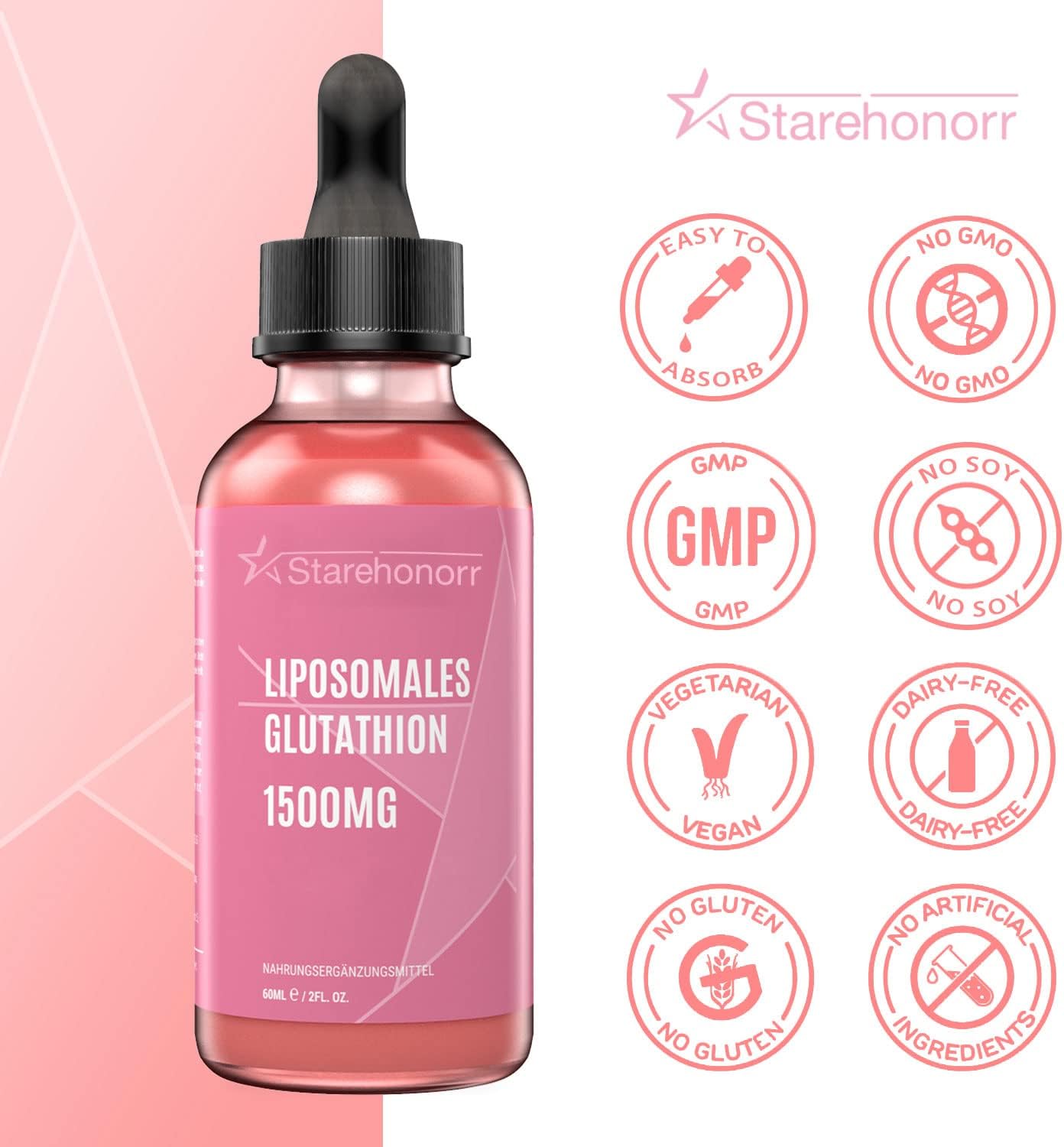 Glutatión líquido liposomal 1500 mg, suplemento reducido de glutatión, suplemento para desintoxicación, defensa del envejecimiento, sistema