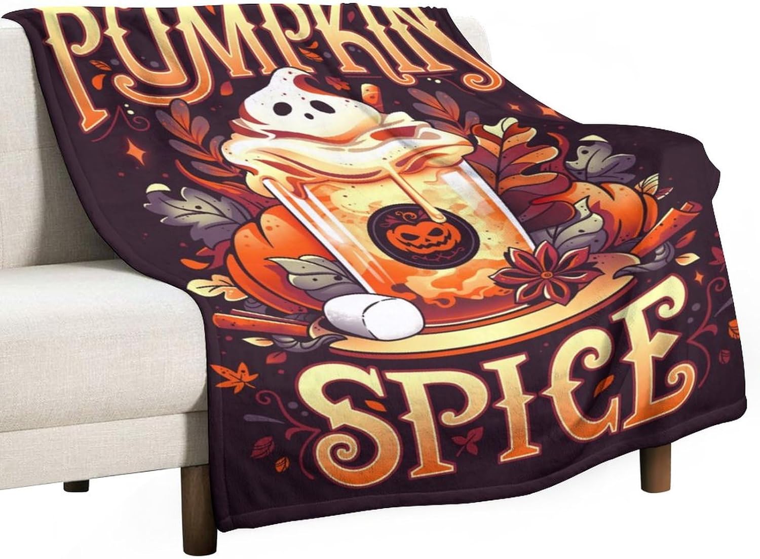 tbysgaq Manta de Halloween divertida de fantasma, bonita calabaza, manta de franela ligera y acogedora para dormitorio, sala de estar, sofá, cama,