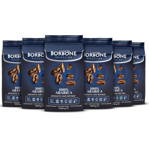 Caffè Borbone Granos de café expreso 100% arábica, 2.2 libras (paquete de 6), aromático y refinado con notas de chocolate oscuro, malta y castañas Caffè Borbone Granos de café expreso 100% arábica, 2.2 libras (paquete de 6), aromático y refinado con notas de chocolate oscuro, malta y castañas