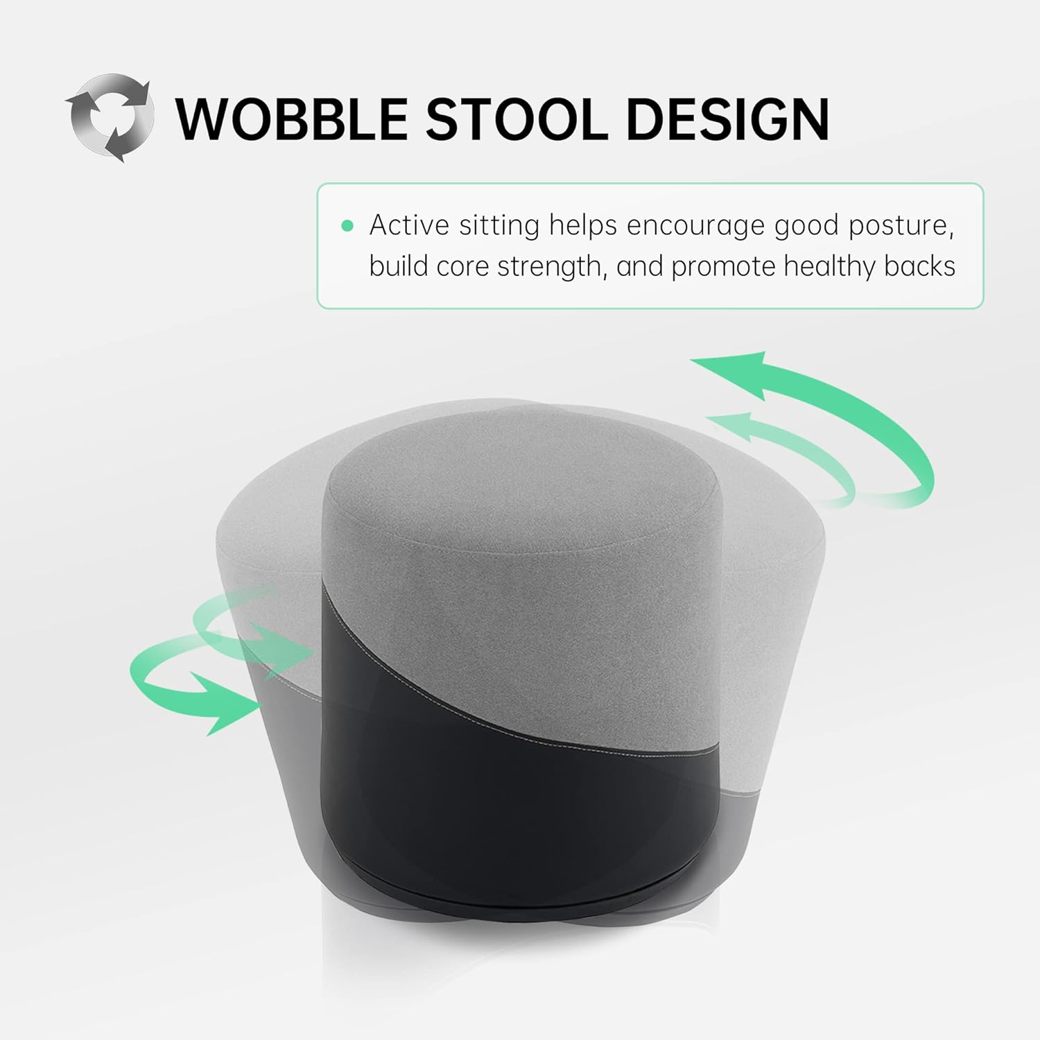 Taburetes tambaleantes, alrededor de sillas meneando, taburete ergonómico para sentarse activo, silla de equilibrio giratoria para oficina en casa