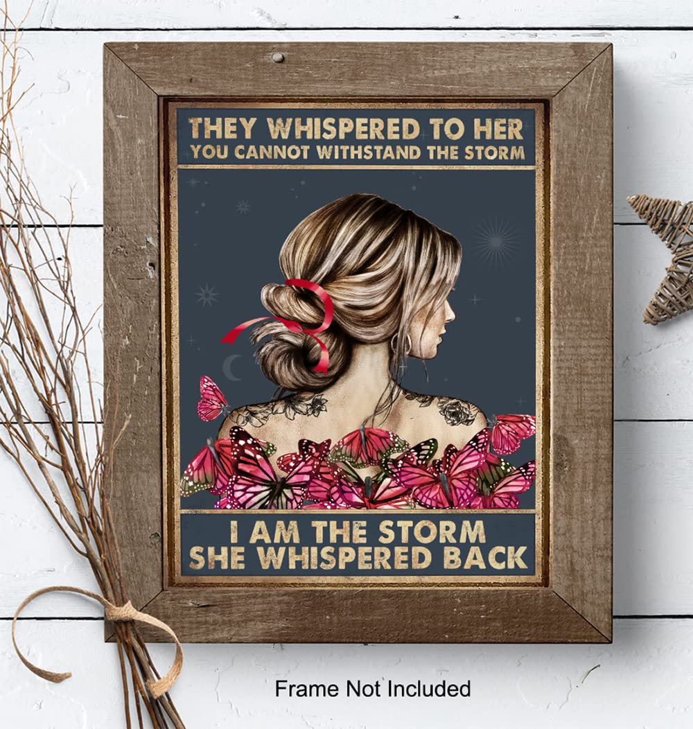 Inspirational Wall Art & Decor -LARGE 11×14- They Whispered to Her You Cannot Withstand The Storm Decor – She Whispered Back I Am The Storm – Boho