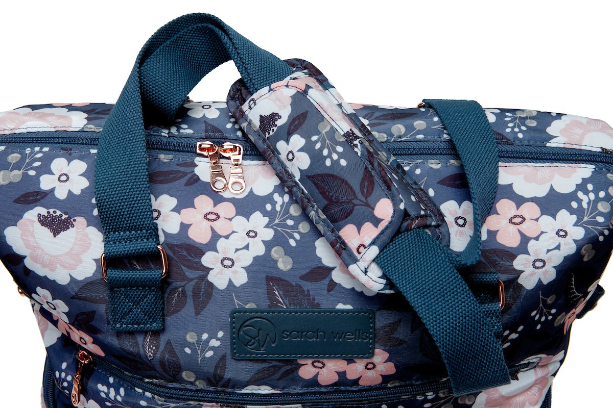 Sarah Wells Lizzy – Bolsa para extractor de leche, compatible con Spectra, Medela y más, bolsillo aislante para enfriar (color floral Le)
