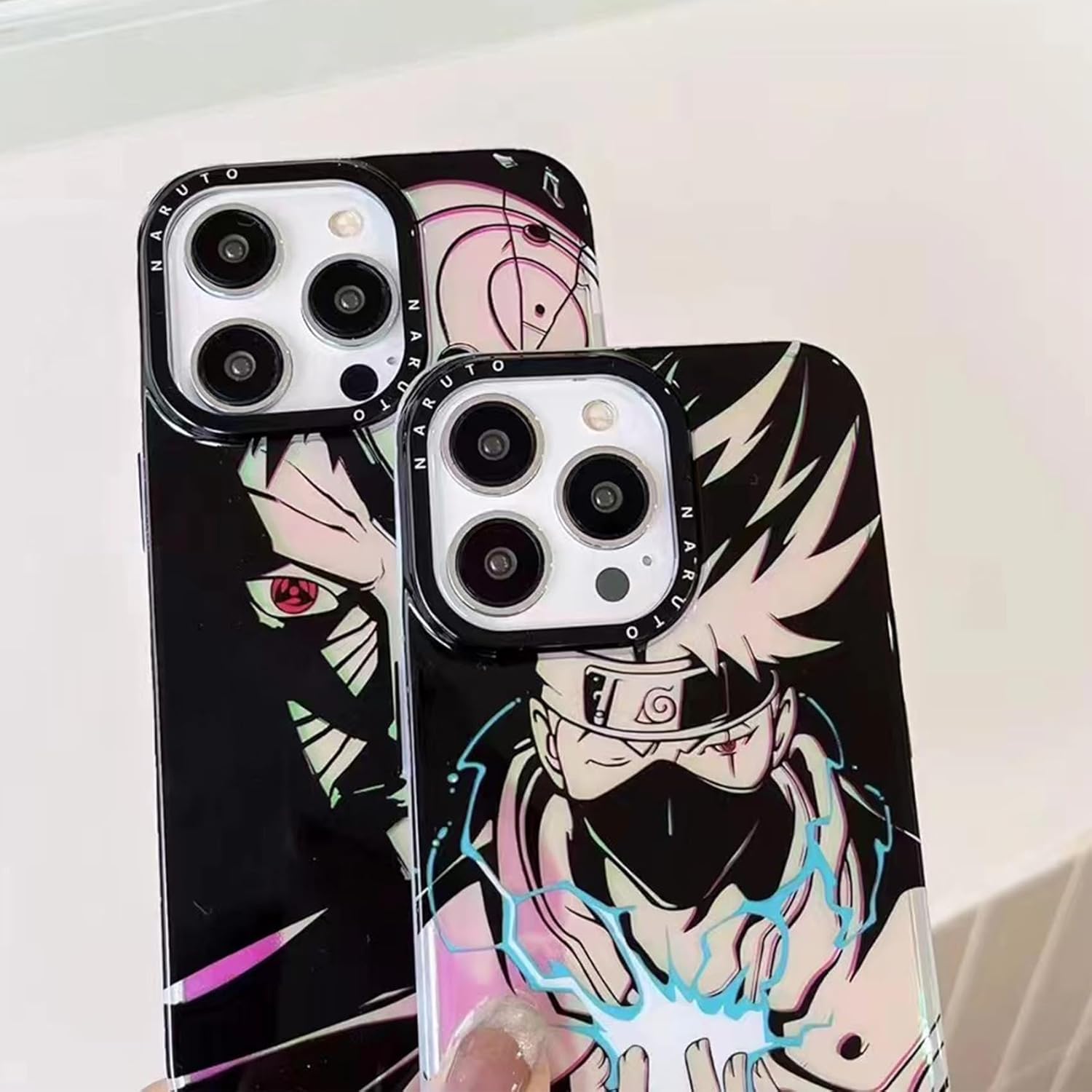 Funda para teléfono con láser de anime deslumbrante, a prueba de golpes, de poliuretano termoplástico suave, antiarañazos, antideslizante (05 para