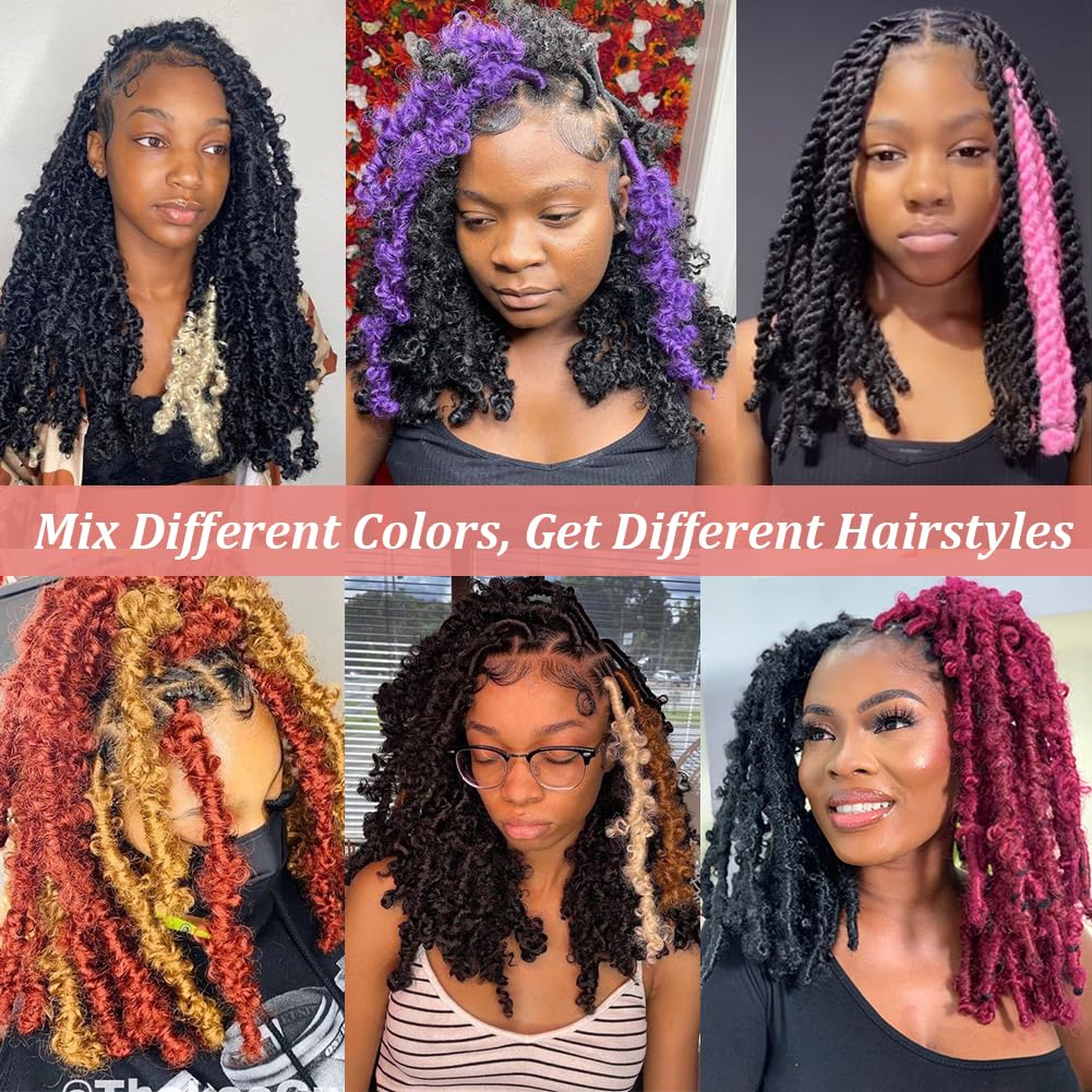 Marley Twist – 8 paquetes de cabello trenzado cubano, cabello Marley para rastas suaves, cabello previamente esponjado, 12 pulgadas, cabello de