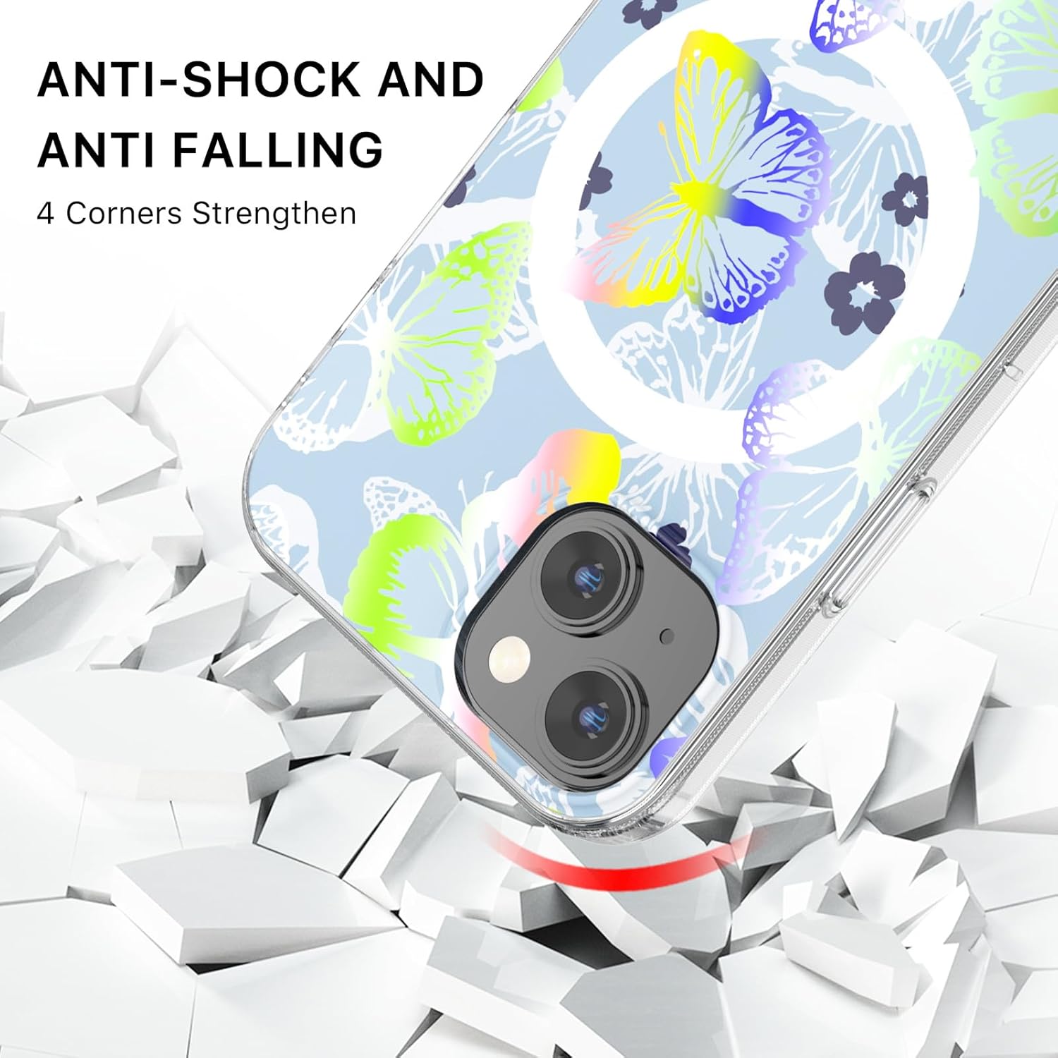 MYBAT PRO – Funda magnética para iPhone 15 de 6.1 pulgadas, compatible con MagSafe, protección contra caídas de la serie Mood para mujeres y niñas,