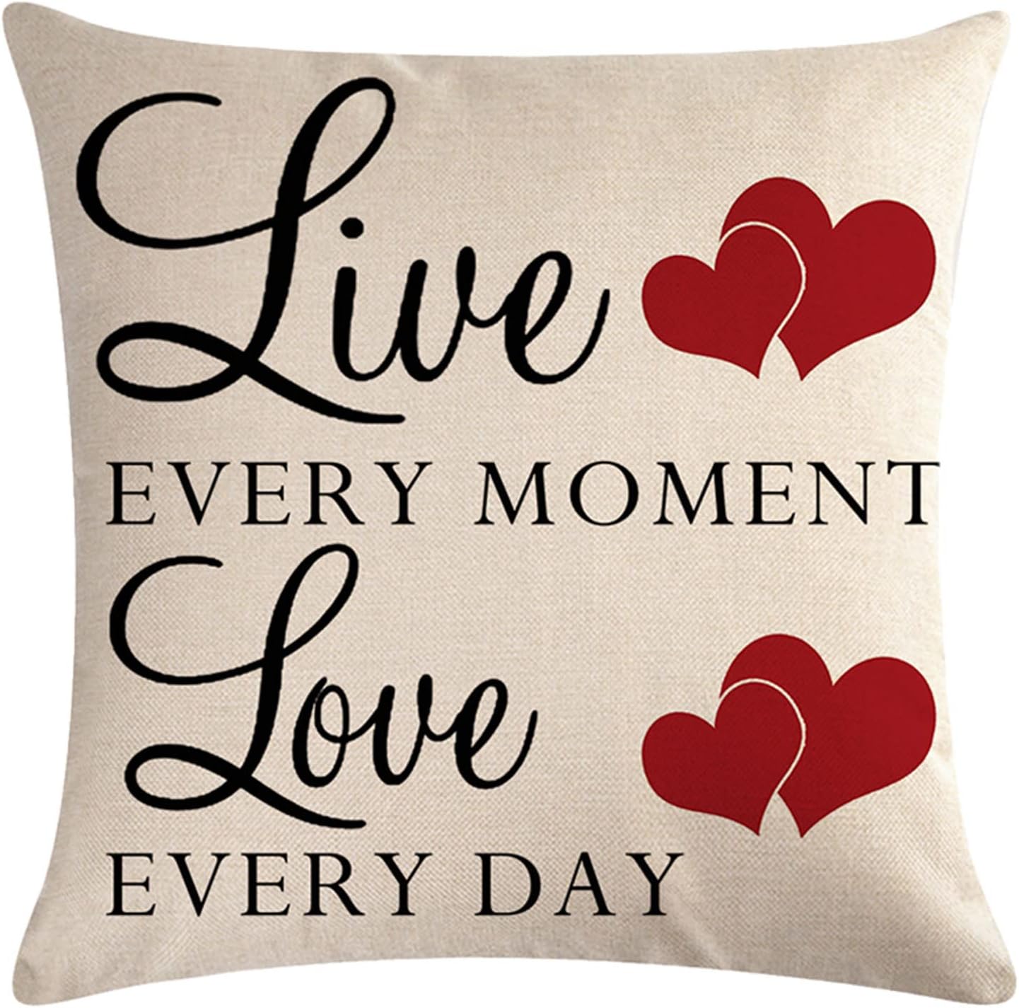 Paquete de 4 fundas de almohada con citas familiares, rústicas para el hogar, palabras de amor, corazón rojo, país, fundas de cojín de decoración
