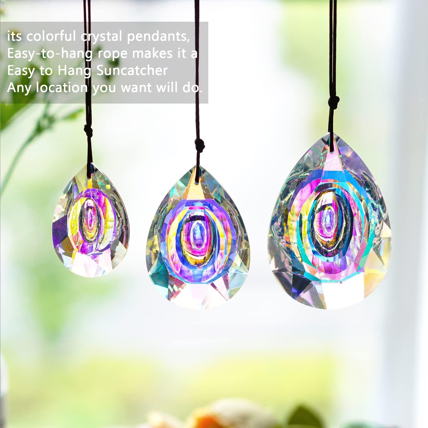 Prismas de cristal para colgar en la ventana, atrapa el sol, revestimiento AB para fabricante de arco iris, prismas de cristal, colgante para