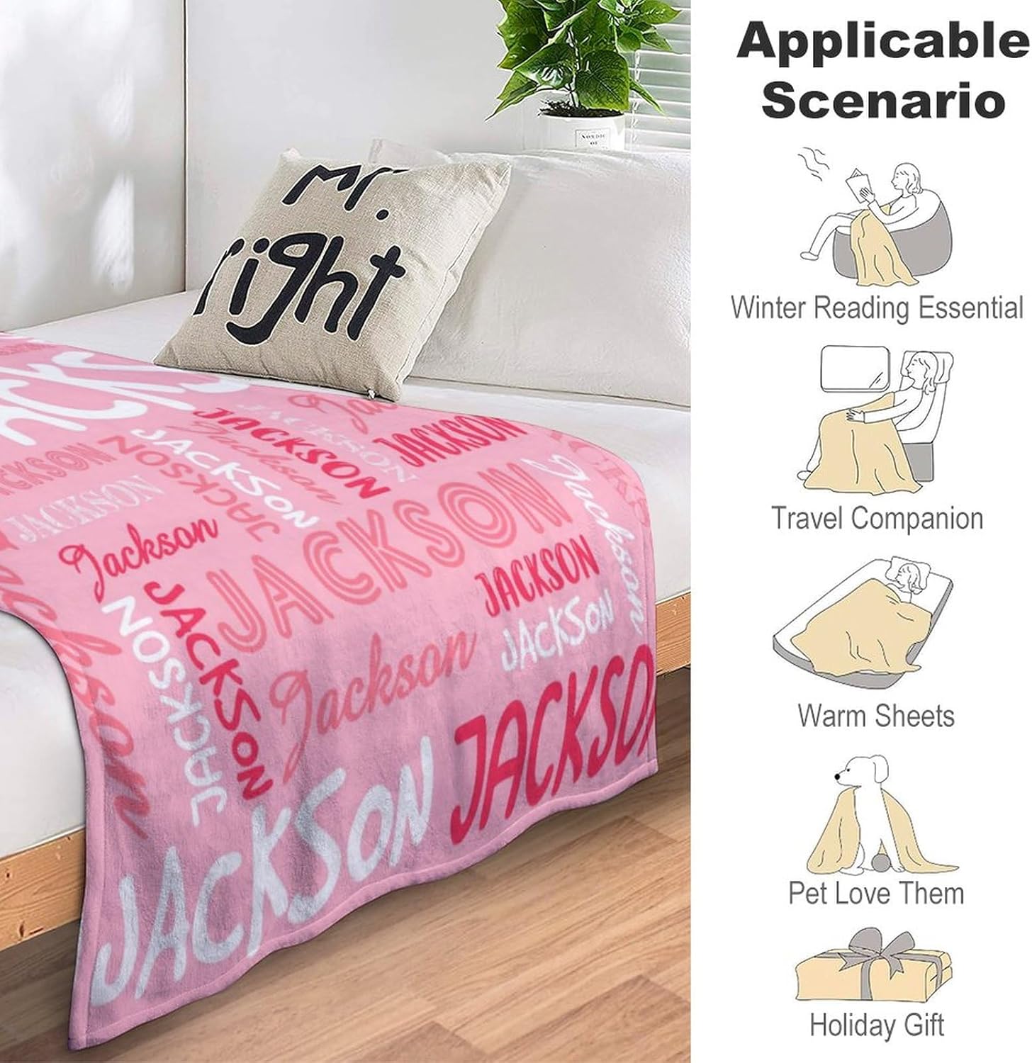 Artsadd Mantas personalizadas para niños con nombres, mantas personalizadas con nombre para adultos, mantas de bebé personalizadas para niños y