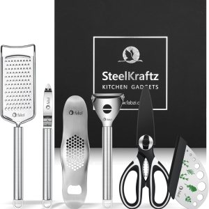 Kit de utensilios de cocina de acero inoxidable 6 en 1, pelador en forma de Y, pelador en forma de I, rallador de queso, tijeras de cocina, Kit de utensilios de cocina de acero inoxidable 6 en 1, pelador en forma de Y, pelador en forma de I, rallador de queso, tijeras de cocina,