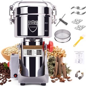 Goldtouch Molinillo eléctrico de especias de alta velocidad para uso doméstico y comercial, ideal para trigo seco, maíz, pimienta, café, frijoles y Goldtouch Molinillo eléctrico de especias de alta velocidad para uso doméstico y comercial, ideal para trigo seco, maíz, pimienta, café, frijoles y