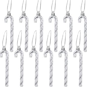 12 adornos de bastón de caramelo con purpurina de plástico para decoración de árbol de Navidad, decoraciones colgantes para manualidades de Navidad, 12 adornos de bastón de caramelo con purpurina de plástico para decoración de árbol de Navidad, decoraciones colgantes para manualidades de Navidad,