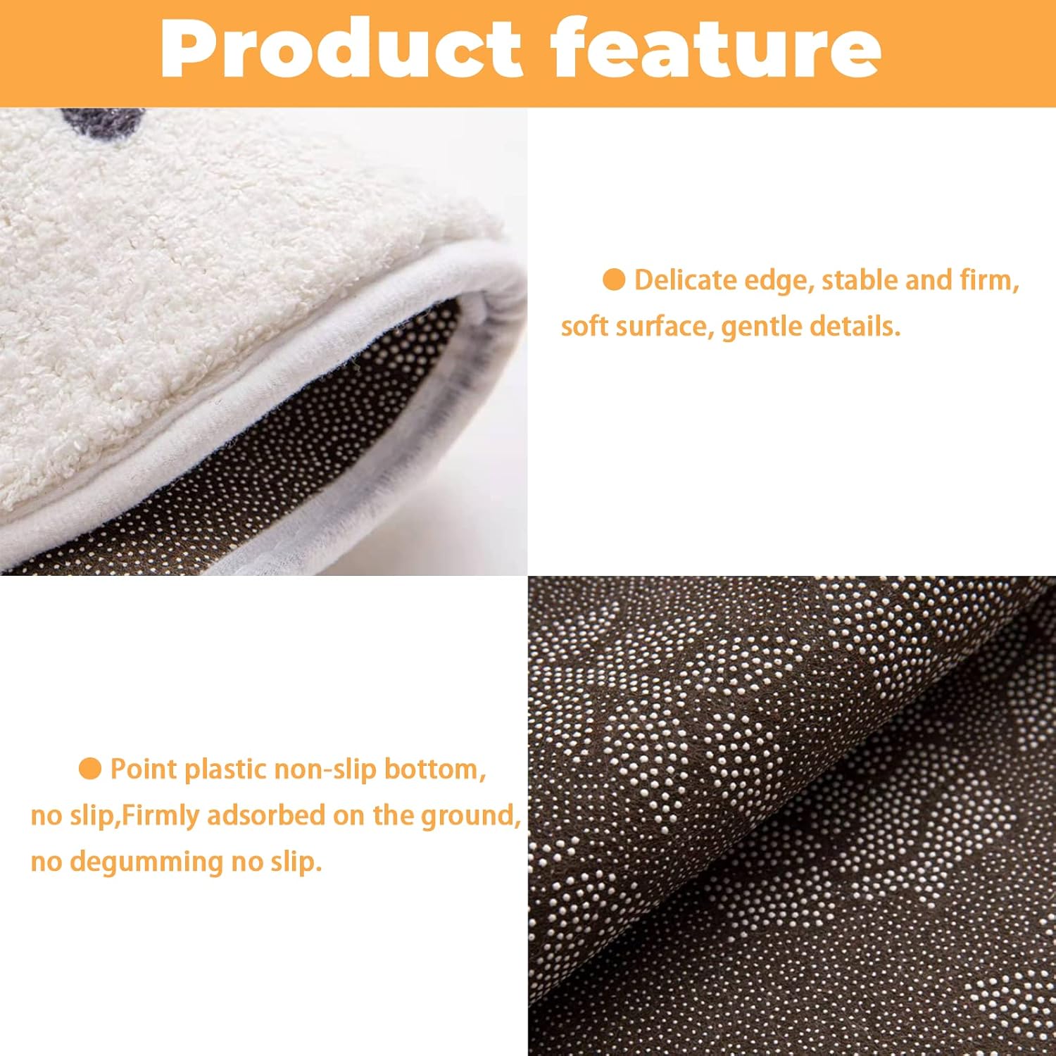Alfombra de dormitorio para niños, bonita alfombra con forma de animal, lavable, antideslizante, absorbente, súper suave, alfombra de cachemira