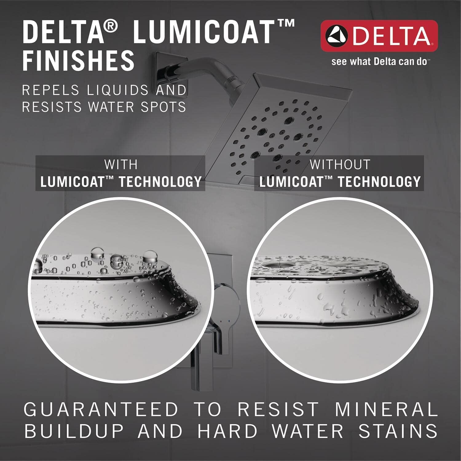 Delta Faucet HydroRain H2Okinetic 58680-PR – Regadera doble de 5 pulverizaciones con rociador de mano y manguera, regaderas de mano, regadera