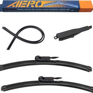 AERO Avenger – Limpiaparabrisas prémium de 26 pulgadas + 22 pulgadas para todas las estaciones con repuestos adicionales, repuesto de equipo AERO Avenger – Limpiaparabrisas prémium de 26 pulgadas + 22 pulgadas para todas las estaciones con repuestos adicionales, repuesto de equipo