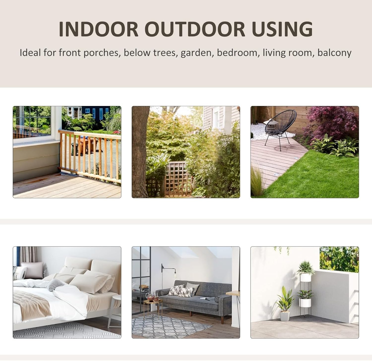 Outsunny – Silla hamaca de cuerda de algodón, hamaca colgante con marco de metal y cojín, asiento grande de macramé, patio, jardín, dormitorio, sala