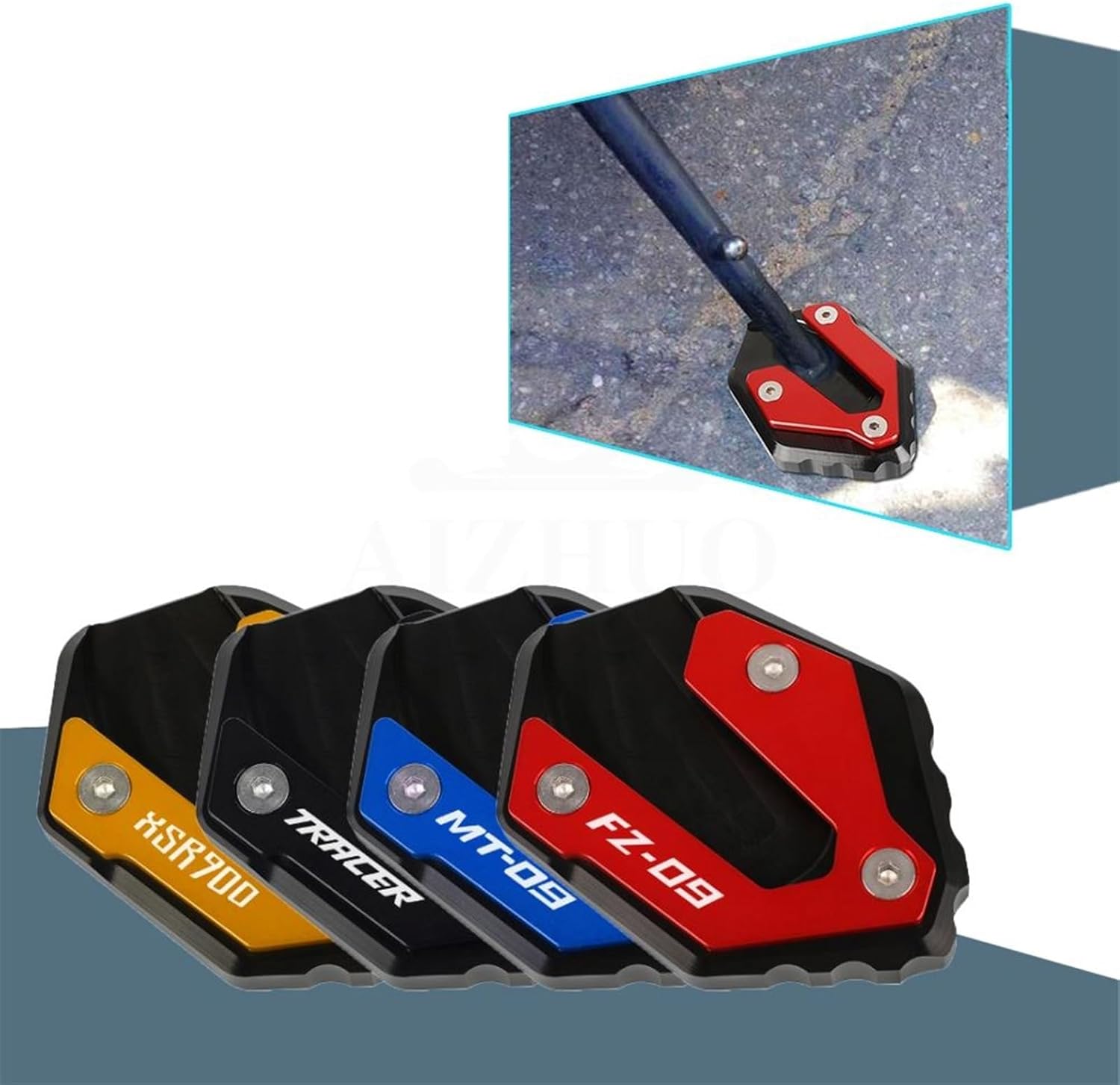 Aluminio CNC para Yamaha MT-09 Tracer 900 GT FZ-09 XSR900 2023 MT FZ 09 XSR-900 extensión de pie lateral de pie de motocicleta (color  MT09-Bule)