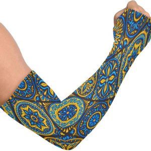 Mangas de brazo con patrón de flores misteriosas para mujeres y hombres, protección solar UV, mangas refrescantes con agujeros para el pulgar para Mangas de brazo con patrón de flores misteriosas para mujeres y hombres, protección solar UV, mangas refrescantes con agujeros para el pulgar para